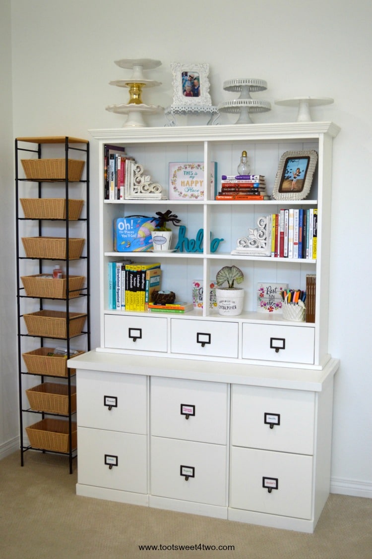 Filing Cabinet Bookshelf in Food Photography Home Studio